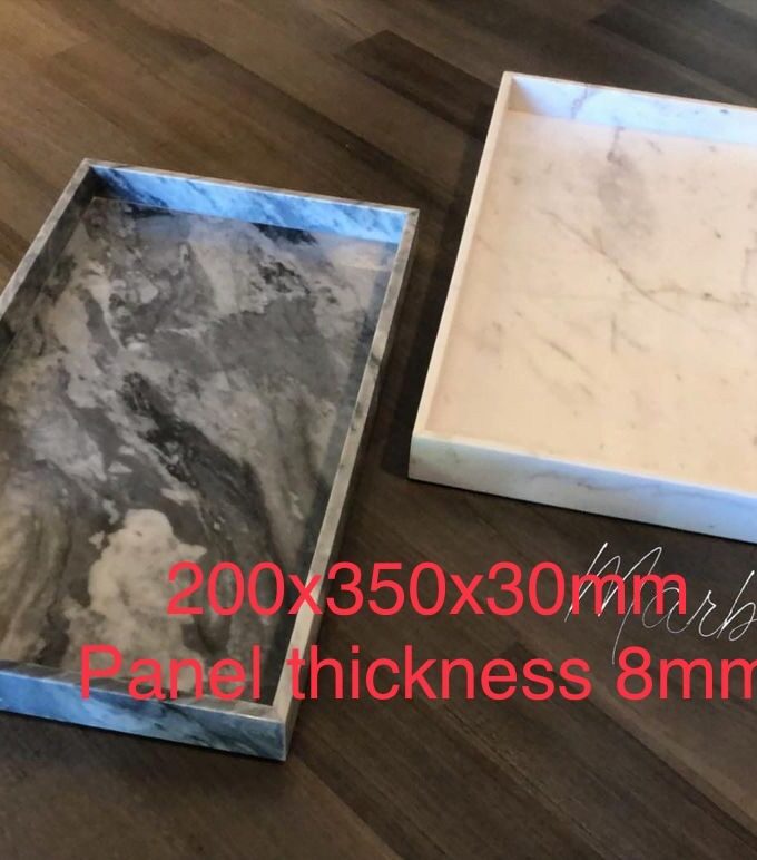 Natural Marble Rectangular Luxury Vanity Tray